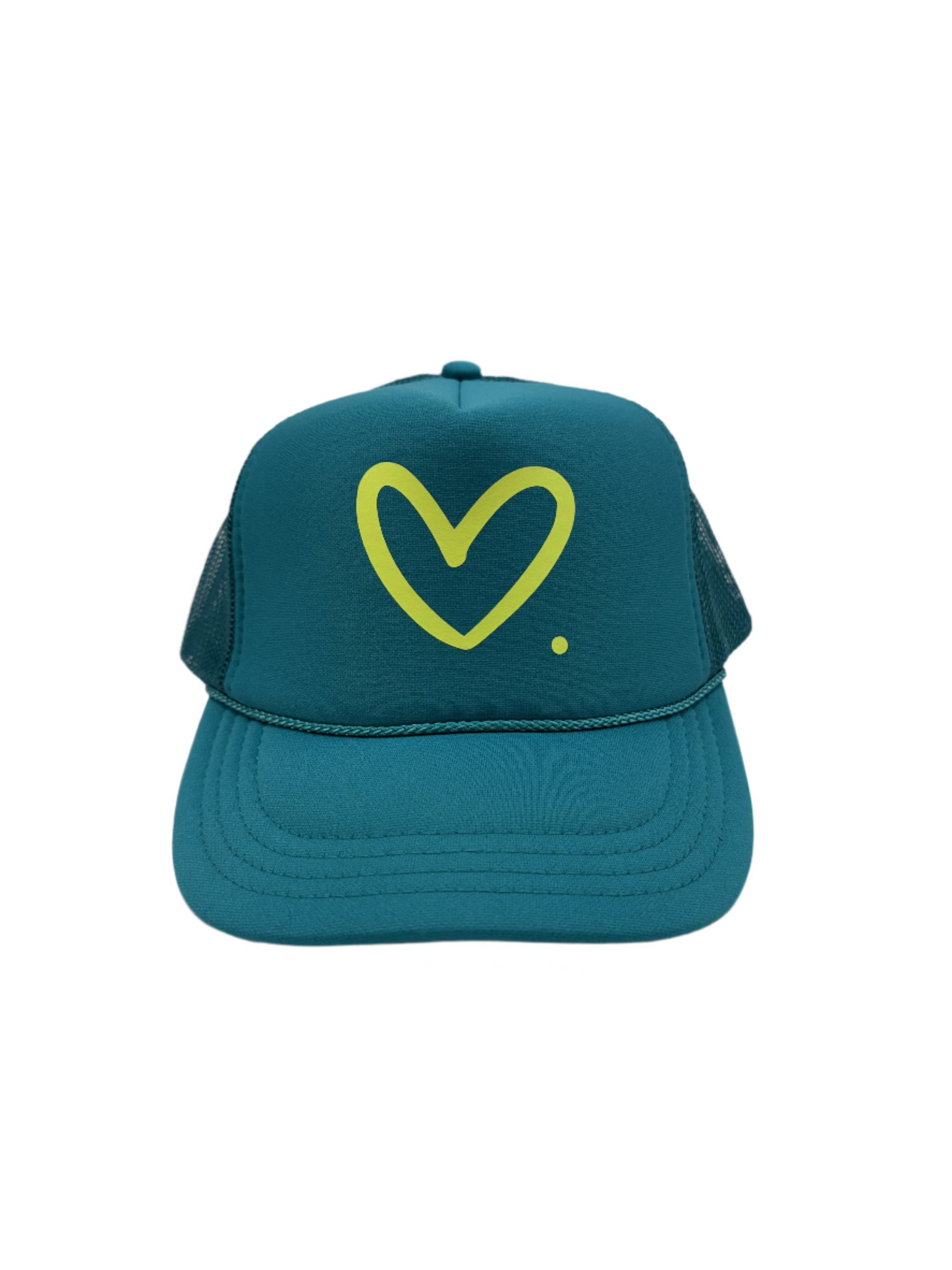 Youth Heart hat-Neon/Teal