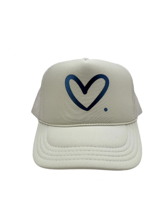 Youth Heart hat-Metallic Blue/White